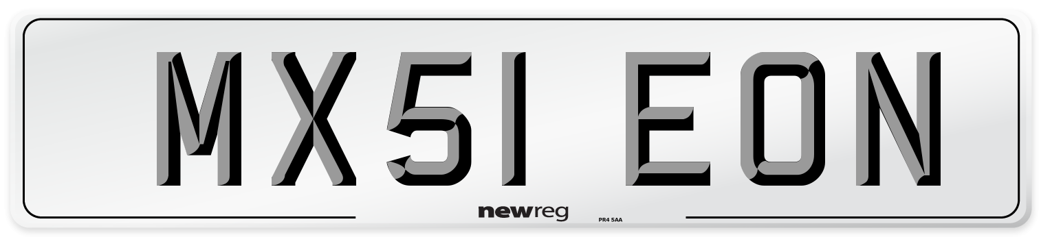 MX51 EON Number Plate from New Reg